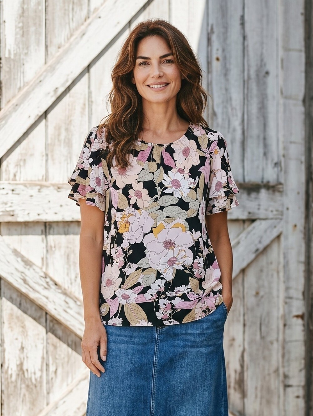 Nordstrom Pleione Floral Top